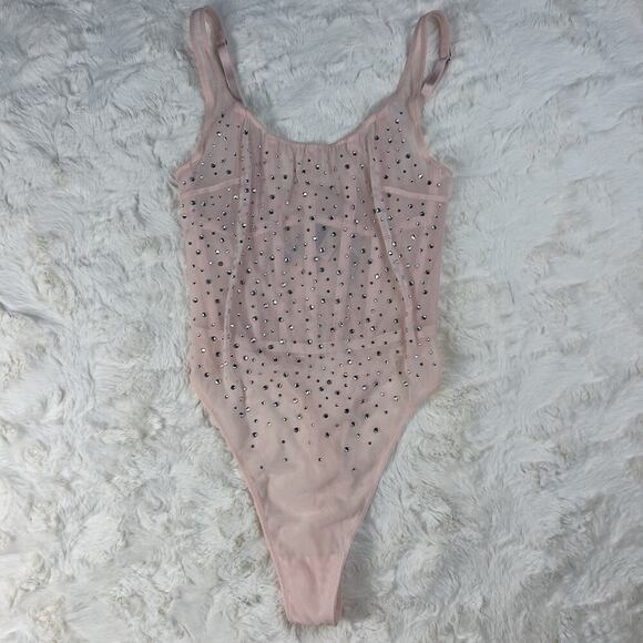 Victoria's Secret Sugar Coated Crystal Corset Teddy Bodysuit Pink XS Defect - Picture 8 of 10